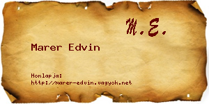 Marer Edvin névjegykártya